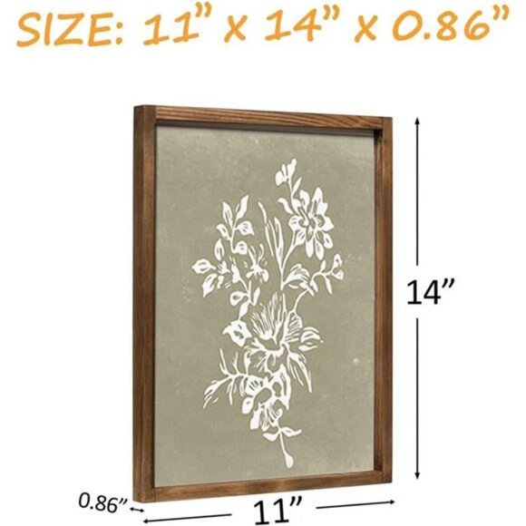 Wall Art Set of 4 Wooded Botanical Print Wall Decor Home Decor Living room decor - Picture 10 of 10